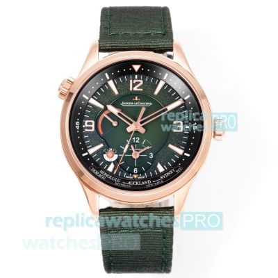V+Factory Swiss Clone Jaeger LeCoultre Polaris Geographic Rose Gold Green Face Watch 